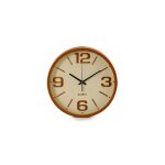 Horloge murale ronde effet bois - 40cm