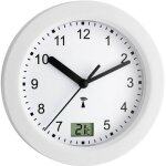 Tfa dostmann - horloge murale 60. 3501 radiopilot�(e) 17. 5 cm x 5. 5 cm blanc pour salle de bain / pi�ce ...