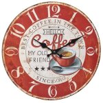 Horloge murale vintage cadran rouge