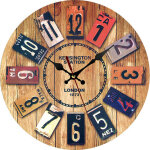 Vurahome - horloge murale vintage r�tro horloge murale bois 30cm geante industrielle horloge murale design ...