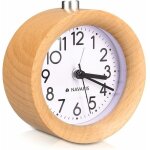Horloge rveil en bois - rveil analogique classique rond en bois naturel - horloge  aiguilles avec ...