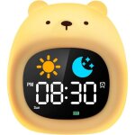 Horloge - r�veil num�rique pour enfants - entra�neur de sommeil avec fonction snooze et lumi�re, 6 sons ...