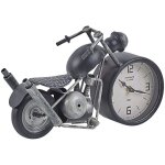 Horloge de table � poser en forme de moto en acier noir et argent� avec r�veil id�e cadeau et accessoire ...