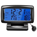 Horloge de temprature de voiture, thermomtre pour voiture thermomtre de voiture numrique avec rtroclaira ...