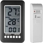Horloge thermom�tre num�rique sans fil int�rieur / ext�rieur ? �cran lcd, mesure pr�cise en ? / ?