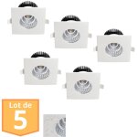 Horoz electric - lot de 5 spots led �tanches ip65 6w carr�