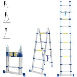 Jamais utilis] echelle tlescopique articule 3, 2m stempakt, escabeau 2x5 marches pliable professionnel ...