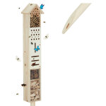 Htel  insectes piquet maison  insectes abeilles refuge nid cabane jardin, 148 cm, nature - relaxdays ...