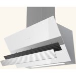 Hotte cuisine verticale silverline art verre blanc 90 cm