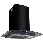 Hotte murale hotte aspirante cuisine - hotte d�corative - acier inoxydable 756 m� / h 60 cm noir