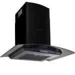 Hotte murale hotte aspirante cuisine hotte d�corative acier inoxydable 756 m� / h 60 cm noir