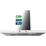 Hotte pyramidale bolero flux pm 906500 inox a de 90 cm de large, finition inox, aspiration 650 m3 / h, ...