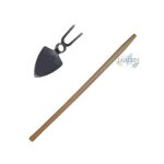 Houe large et fourche de jardin avec manche 90 cm, outil � main pour la terre