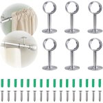 Houhence ? lot de 6 supports de tringle � rideau en acier inoxydable ? installation plafond ou mur ? ...