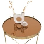 House nordic table basse scarlett 48x48 cm rond laiton 444098