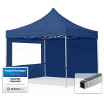 House of tents - toolport 3x3 m tente pliante - alu, c�t� panoramique, bleu fonc�