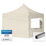 House of tents - toolport 3x3 m tente pliante - alu, c�t� panoramique, cr�me