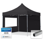 House of tents - toolport 3x3 m tente pliante - alu, c�t� panoramique, noir