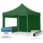 House of tents - toolport 3x3 m tente pliante - alu, c�t� panoramique, vert fonc�