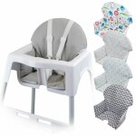 Housse d'assise pour chaise haute b�b� enfant gamme d�lice - gris uni monsieur b�b�