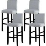 Housse de bar �lastique 4 pi�ces - housse tabouret de bar - housse chaise de bar avec dossier - pour ...