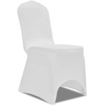 Vidaxl - housse blanche extensible pour chaise 50 pices