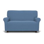 Housse de canap� extensible bleu clair new york, anti - rayures, pour canap�s avec accoudoirs, housse ...