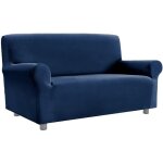 Housse de canap extensible universelle avec armchair accoudoirs save sofa bleu - 2 places