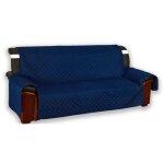 Housse de canap� matelass�e vivy blue - protecteur de canap� avec accoudoirs - polyester lavable, antid�rapant ...