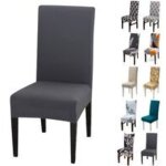 Housse de chaise lot de 6 housses de chaise extensibles universelle - moderne - gris