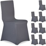 Relaxdays - housse de chaise en lot de 8, extensible, universelle, lavable, d�coration de mariage ou ...