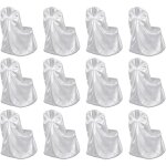 Housses de chaise pour banquet de mariage 12 pcs blanc vidaxl