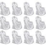Housses de chaise pour banquet de mariage 12 pcs blanc vidaxl
