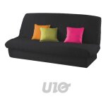 Douceur d'int�rieur - housse de clic clac mat. 120 � 140 cm - 185 � 200 cm polye. uni essentiel noir