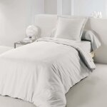 Douceur d'int�rieur ? housse de couette 1 personne 140 x 200 cm ? tissu uni blanc 57 fils ? douceur et ...