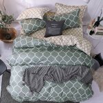 Housse de couette 200x200 cm en microfibre ? 2 taies d'oreiller 50x75 cm ? fermeture �clair ? style nordique ...