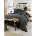 Housse de couette chaude en flanelle 240 x 220 cm candice anthracite