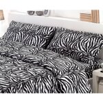 Housse de couette double en flanelle 250x200 cm � sleep time � - zebra chaud, doux et fabriqu� en italie ...