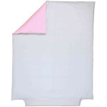 Housse de couette - p'tit basile - bicolore - 100% coton bio - 120x150 cm - gris et rose