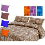 Housse de couette en pur coton dis. stresa avec cushion meubles 1 place orange