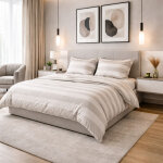 Housse de couette ray�e taupe cr�me - 100 % coton - �l�gante, fabriqu�e en italie, artisanale cm. 155x200 ...