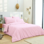 Univers decor - housse de couette rose 260 x 240 cm / 100% coton / 57 fils / cm� pour lit 2 places king ...