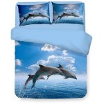 Housse de couette sateen hd photo dauphins dans la mer cm. 250x200 Housse de couette sateen hd photo dauphins dans la mer cm. 250x200