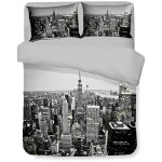 Housse de couette sateen hd photo gratte - ciel new york cm. 155x200