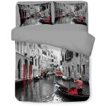 Housse de couette sateen hd photo venise gondole double cm. 250x200