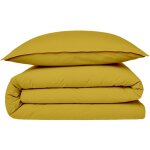 Future home - housse de couette en coton 57 fils unie jaune moutarde 140x200cm