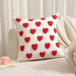 Housse de coussin brod�e c?ur, housse de coussin saint - valentin, 18 x 18 pouces, broderie en forme ...