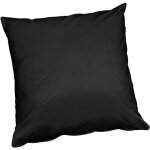 Housse de coussin en coton brillant 40x40 cm taie d'oreiller fermeture clair - noir