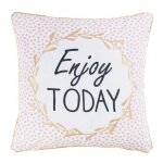 Housse de coussin 'enjoy' 40x40cm rose