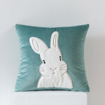 Housse de coussin p�ques 45x45 lapin p�ques velours 1pcs d�coration p�ques coussin printemps salon - ...
